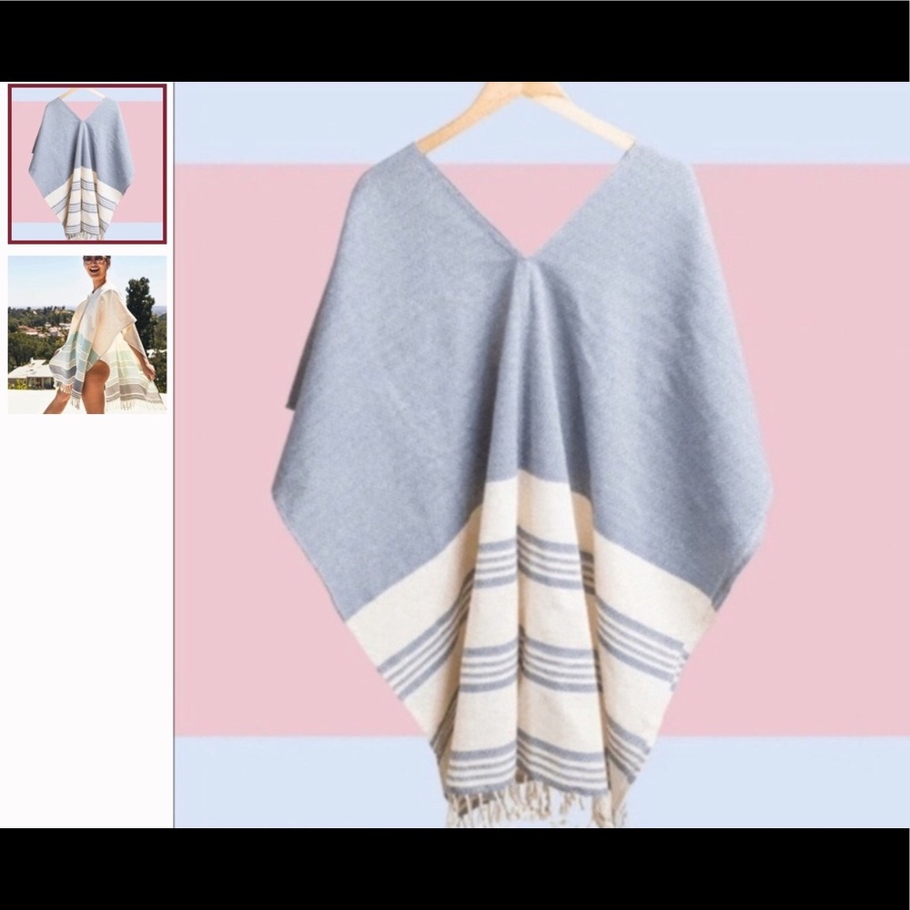 Light weight cotton woven poncho